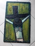 schilderij olieverf abstract jezus christus, Antiek en Kunst, Kunst | Schilderijen | Klassiek, Ophalen of Verzenden