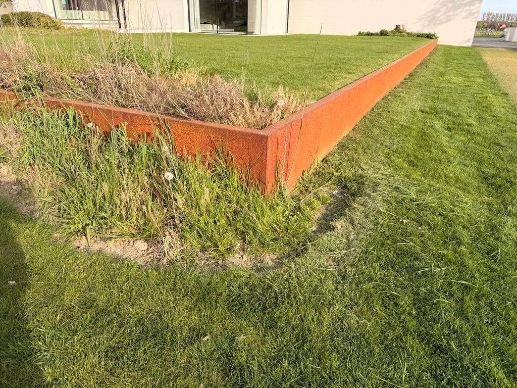 Cortenstaal boord 30m lang GRATIS inclusief L profiele, Tuin en Terras, Overige Tuin en Terras, Zo goed als nieuw, Ophalen