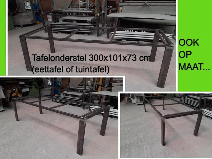 tuintafel - NIEUW stalen tafelonderstel 300x101x73 cm hoog, Tuin en Terras, Tuintafels, Nieuw, Rechthoekig, Metaal, Ophalen