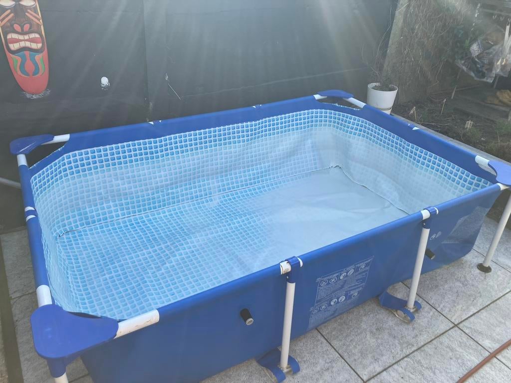 Zwembad metalframe intex met pomp 2,20x1,50x0,6, Jardin & Terrasse, Piscines, 200 à 400 cm, Moins de 200 cm, Enlèvement, Utilisé