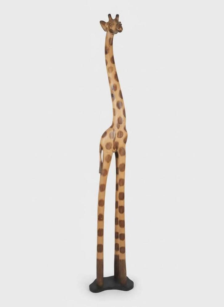 Prachtige handgesneden houten Giraffe 2meter hoog, Antiek en Kunst, Kunst | Beelden en Houtsnijwerken, Ophalen of Verzenden