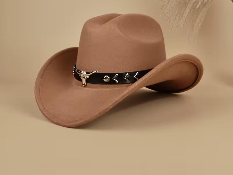 Brede Cowboyhoed Ronde Gesp en Decoratieve Riem (Nieuw), Enlèvement ou Envoi, Neuf, Chapeau