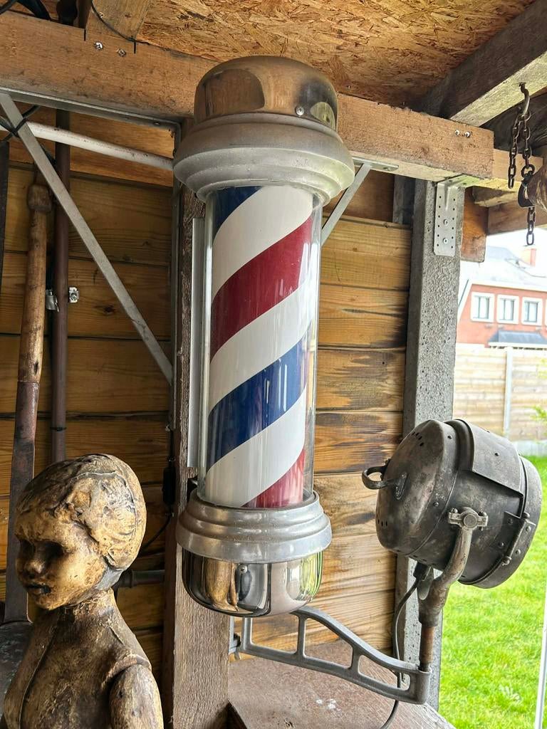 Barberpool, barbierlamp jaren 60, Antiek en Kunst, Antiek | Overige Antiek, Ophalen