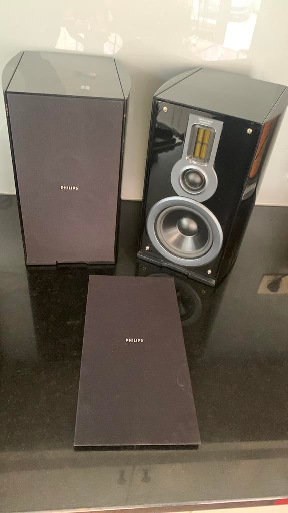 Set 2 speakers PHILIPS MDC909 HERITAGE 75 Watt/4 Ohm, Enlèvement, Comme neuf, 70 watts ou plus, Philips
