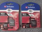 Carte microSDHC Verbatim 16 Gb avec adaptateur NEUF, Audio, Tv en Foto, Foto | Geheugenkaarten, MicroSDHC, Nieuw, Ophalen of Verzenden