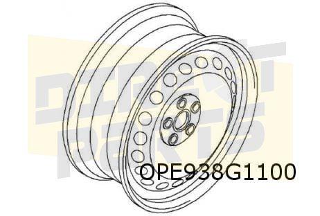 Opel Vivaro A (6/01-10/14) velg Staal (6J x 16'') Bleekgrijs, Neuf, -, Véhicule de tourisme, -