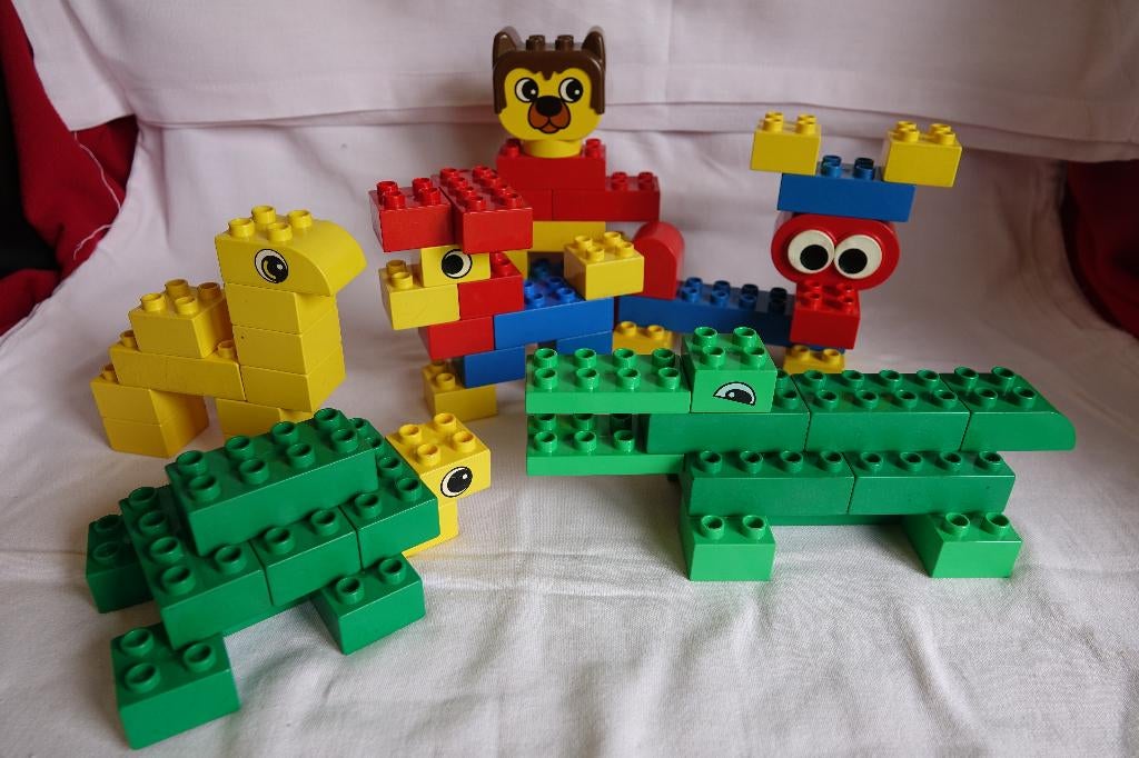 Vintage Lego Duplo dieren oa skating beer , krokodil, Kinderen en Baby's, Ophalen of Verzenden, Zo goed als nieuw, Losse stenen