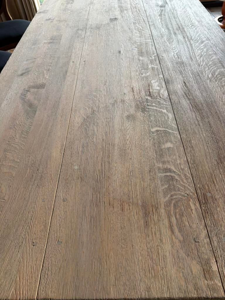 Grote massieve eettafel, Ophalen, Gebruikt, Eikenhout, 200 cm of meer