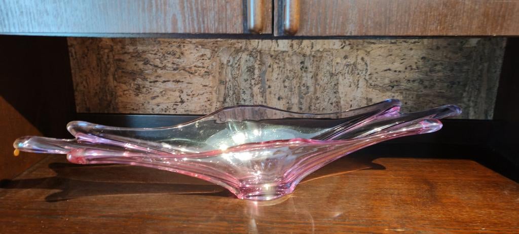 Coupe XXL en verre Val Saint Lambert, violet, fait main, BEL, Enlèvement