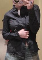 Marithé + François Girbaud overhemd / blouse – Maat 36, Zwart, Zo goed als nieuw, Lange mouw, Maat 36 (S)