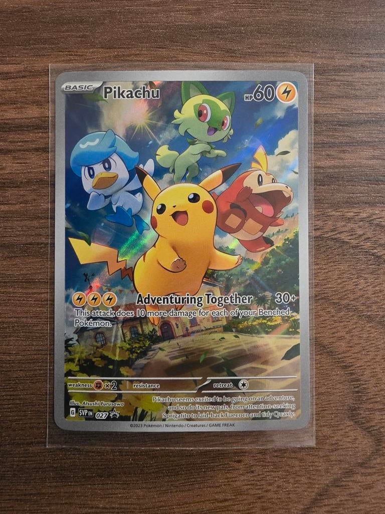 Pikachu Black star Promo 027, Hobby en Vrije tijd, Verzamelkaartspellen | Pokémon, Ophalen of Verzenden