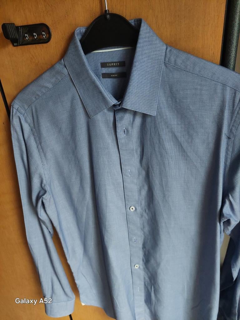 Chemise à manches longues ESPRIT, taille M bleue, Tour de cou 39/40 (M), Enlèvement ou Envoi, Comme neuf, Esprit