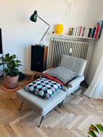 Vintage fauteuil en voetensteun, Ophalen, Gebruikt, Eenpersoons, Vintage