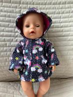 73. Babyborn: Nieuw donkerblauw softshell jasje met unicorns, Kinderen en Baby's, Speelgoed | Poppen, Ophalen of Verzenden, Nieuw