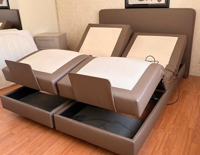 Bed met elektrische springbox, Huis en Inrichting, Slaapkamer | Boxsprings, Gebruikt, 160 cm, 200 cm, Tweepersoons, Overige kleuren