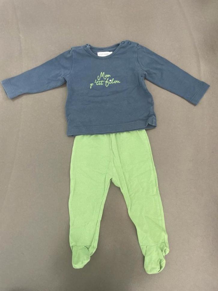 Groen/blauw pakje maat 68 van PETIT FILOU/ FILOU FRIENDS, Kinderen en Baby's, Babykleding | Maat 68, Zo goed als nieuw, Jongetje