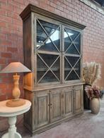 Eiken buffetkast/vitrinekast art:72/26, Huis en Inrichting, Kasten | Buffetkasten, Ophalen, Met deur(en), 25 tot 50 cm, Flamant