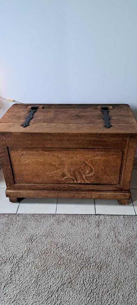 Coffre en chêne massif, Maison & Meubles, Enlèvement, Chêne