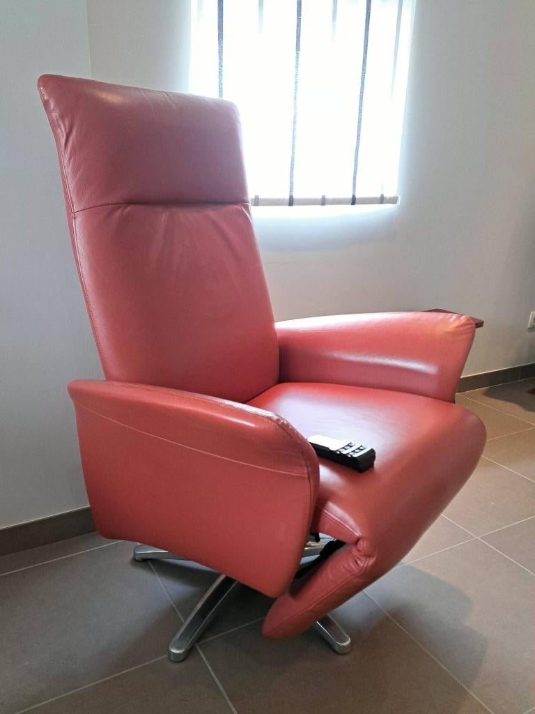 Leolux relax, Ophalen, Gebruikt, Leer, 100 tot 125 cm