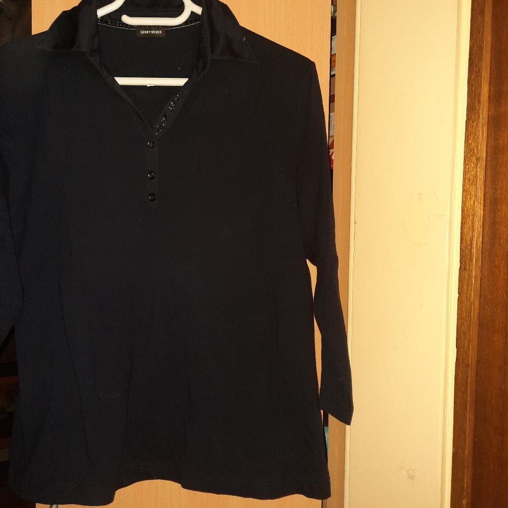 DONKER BLAUWE T-SHIRT - 3/4 mouw - GERRY WEBER, Kleding | Dames, T-shirts, Gerry Weber, Ophalen of Verzenden, Blauw