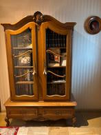 Eiken boekenkast met glas, Huis en Inrichting, Kasten | Vitrinekasten, Ophalen, Gebruikt, Glas, Met deur(en)