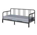 Bedbank met matrassen, Huis en Inrichting, Slaapkamer | Slaapbanken, Ophalen, Zo goed als nieuw, Tweepersoons, Zwart