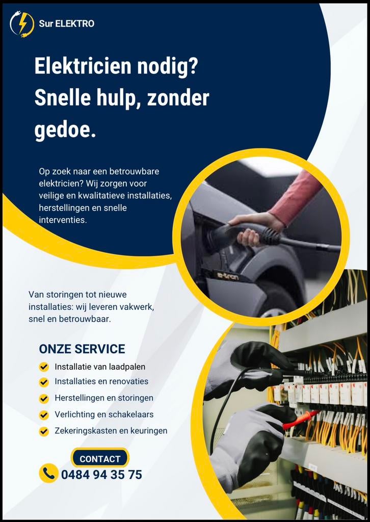 Direct beschikbare elektricien, Services & Professionnels, Électriciens