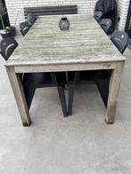 TUINTAFEL- hout 6/8 personen - Opknapper, Tuin en Terras, Ophalen, Gebruikt, Rechthoekig, Hout