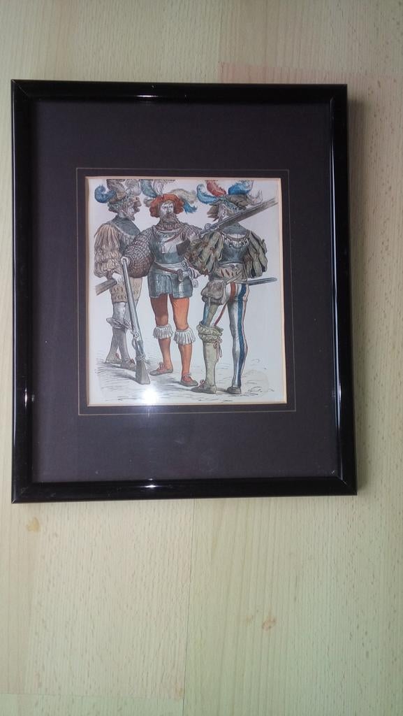 2 pentekeningen Zwitserse landknechten, Antiek en Kunst, Ophalen of Verzenden