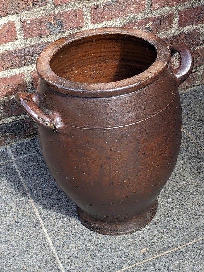 grote oude bruine boterpot, Antiquités & Art, Antiquités | Céramique & Poterie, Enlèvement