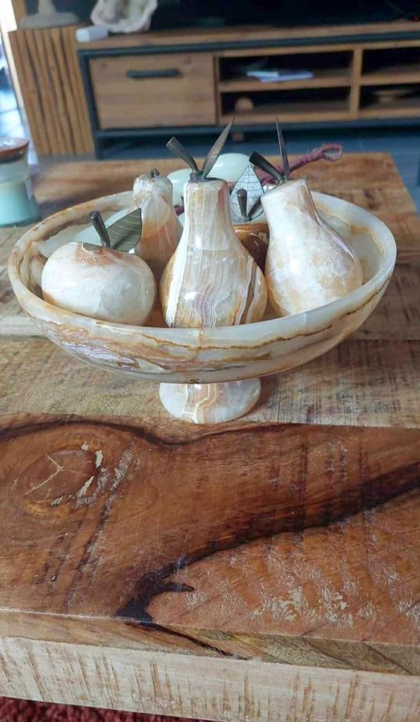 Coupe de fruits vintage décorative en onyx, Enlèvement