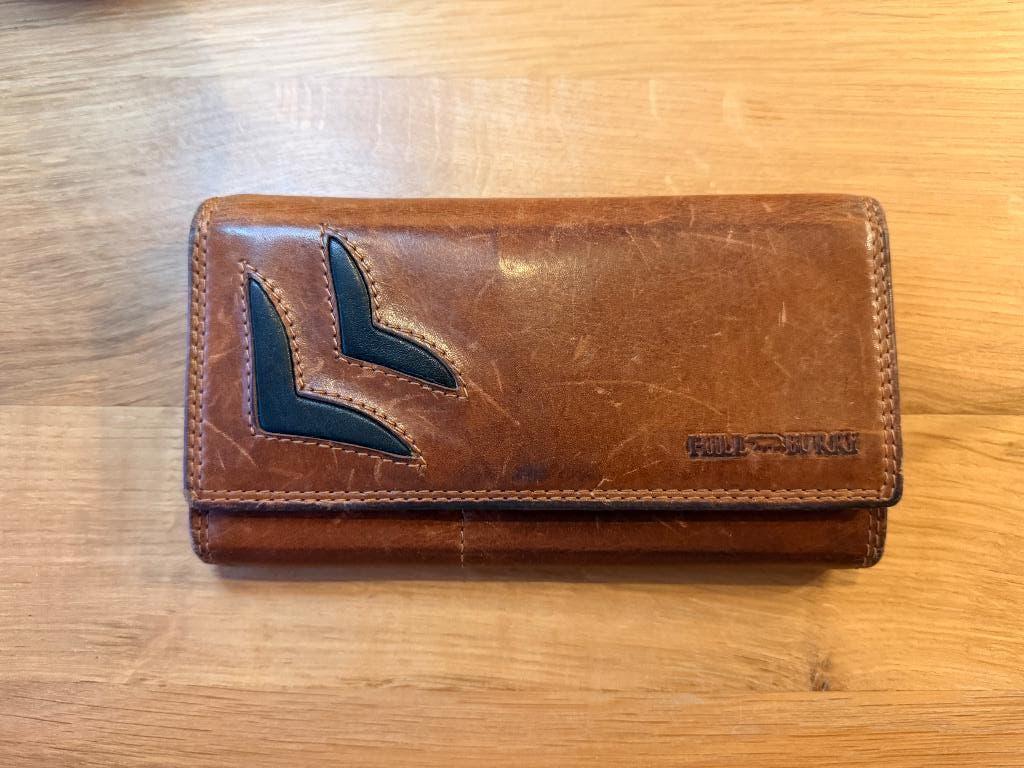 Bruine Lederen Portefeuille Hill Burry, Bruin, Zo goed als nieuw, Leder, Ophalen