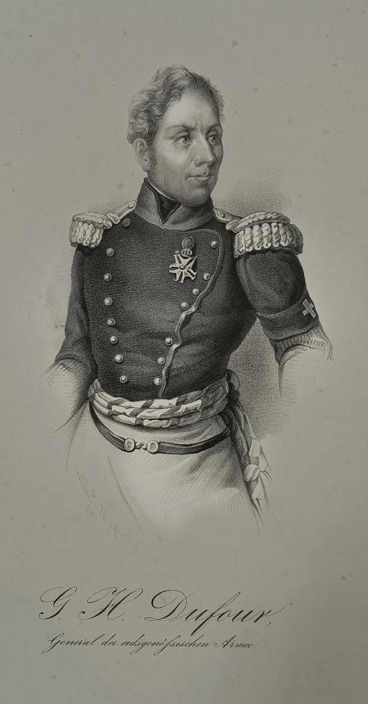 Generaal Guillaume-Henri Dufour, Antiek en Kunst, Kunst | Etsen en Gravures, Ophalen of Verzenden