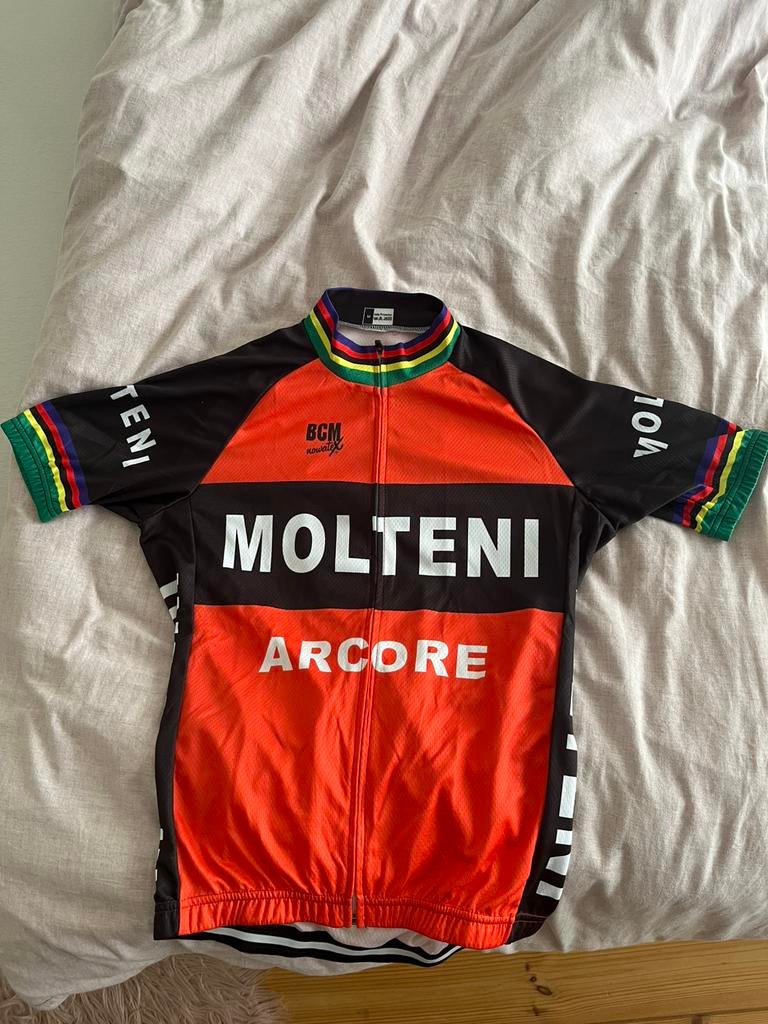 Wielertrui / fietstrui Molteni Arcore, Fietsen en Brommers, Fietsaccessoires | Fietskleding, Ophalen, Zo goed als nieuw