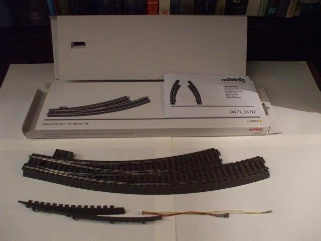 Märklin C-rails 02 x 24771 01 x 24772 meegebogen wissel R3, Hobby & Loisirs créatifs, Trains miniatures | HO, Comme neuf, Rails