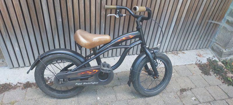 Kinderfiets Popal 14 inch – mat zwart (4-6 jaar), Fietsen en Brommers, Fietsen | Kinderfietsjes, Gebruikt, Minder dan 16 inch