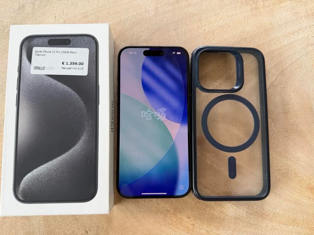 Iphone 15 pro 256GB titanium, 256 GB, Zwart, 88 %, Ophalen of Verzenden