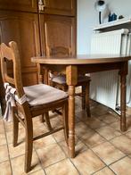 Table de cuisine en bois de 90 cm  avec 2 chaises assorties, Enlèvement