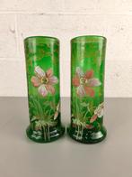Duo geëmailleerde vazen Legras, Antiek en Kunst, Ophalen of Verzenden