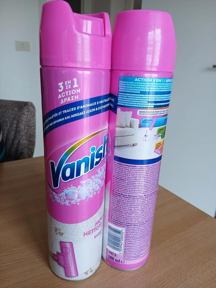 NOUVELLE MOUSSE D'ENTRETIEN VANISH DE 2 X 600 ML NON UTILISÉ, Maison & Meubles, Produits de nettoyage, Enlèvement ou Envoi