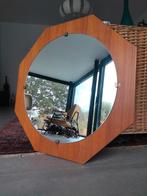 1970s XL vintage pitch pine spiegel octagon miroir, Huis en Inrichting, Woonaccessoires | Spiegels, Ophalen, Gebruikt, 75 tot 100 cm