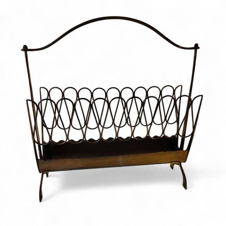 Vintage Messing kranten houder, Huis en Inrichting, Woonaccessoires | Krantenbakken en Lectuurbakken, Gebruikt, Ophalen of Verzenden