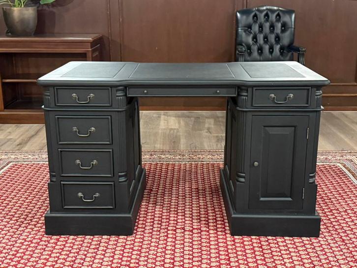 Klassiek Engels bureau zwart #531, Huis en Inrichting, Bureaus, Zo goed als nieuw, Bureau, Ophalen of Verzenden