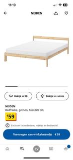 Bed, matras en topper, Maison & Meubles, Chambre à coucher | Lits, Brun, Enlèvement, Bois, Deux personnes