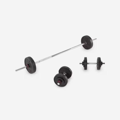 Halterset 50kg, Sport en Fitness, Fitnessmaterialen, Zo goed als nieuw, Halterset, Armen, Benen, Borst, Buik, Rug, Ophalen