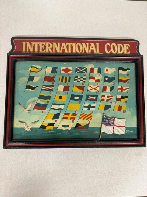 Hand-Painted International Code of Flag Vlag Signals - 1890, Verzamelen, Scheepvaart, Zo goed als nieuw, Overige typen, Ophalen of Verzenden