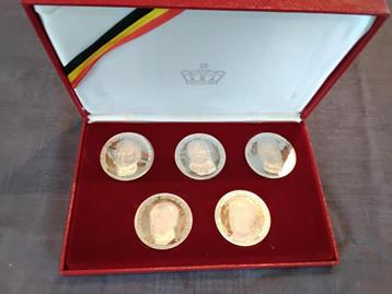 koffertje 5 Zilveren munten Belgische koningen beschikbaar voor biedingen