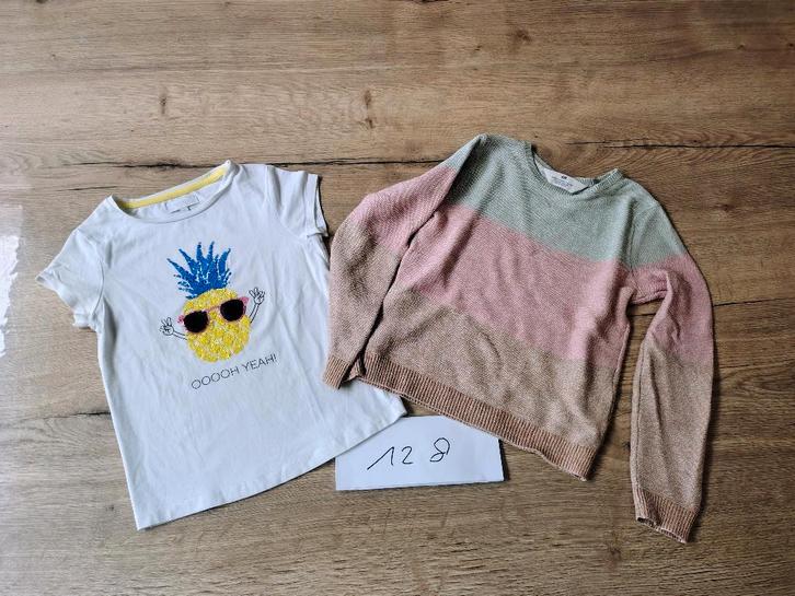 Set Tshirt en trui maat 128, Kinderen en Baby's, Kinderkleding | Maat 128, Gebruikt, Meisje, Ophalen of Verzenden