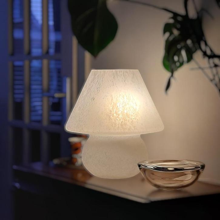 Vintage design glazen tafellamp Glashütte Limburg, H38D36cm, Huis en Inrichting, Lampen | Tafellampen, Gebruikt, Minder dan 50 cm
