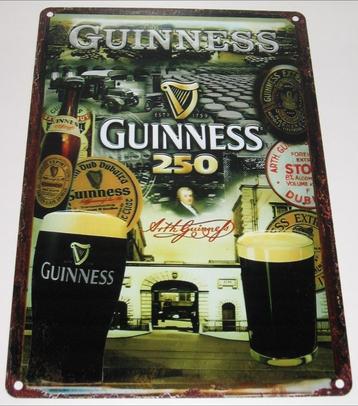 GUINNESS BIER : Metalen Bord Jubileum Guinness Beer 250 jaar